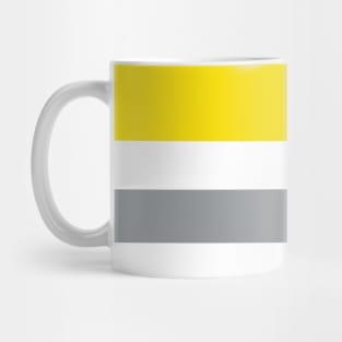 Yellow with grey stripes Mug